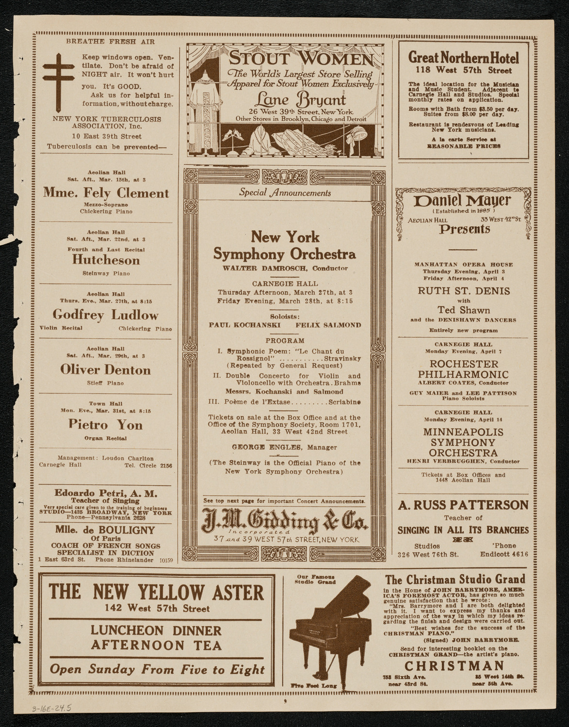 Marie Sundelius, Soprano, March 16, 1924, program page 9