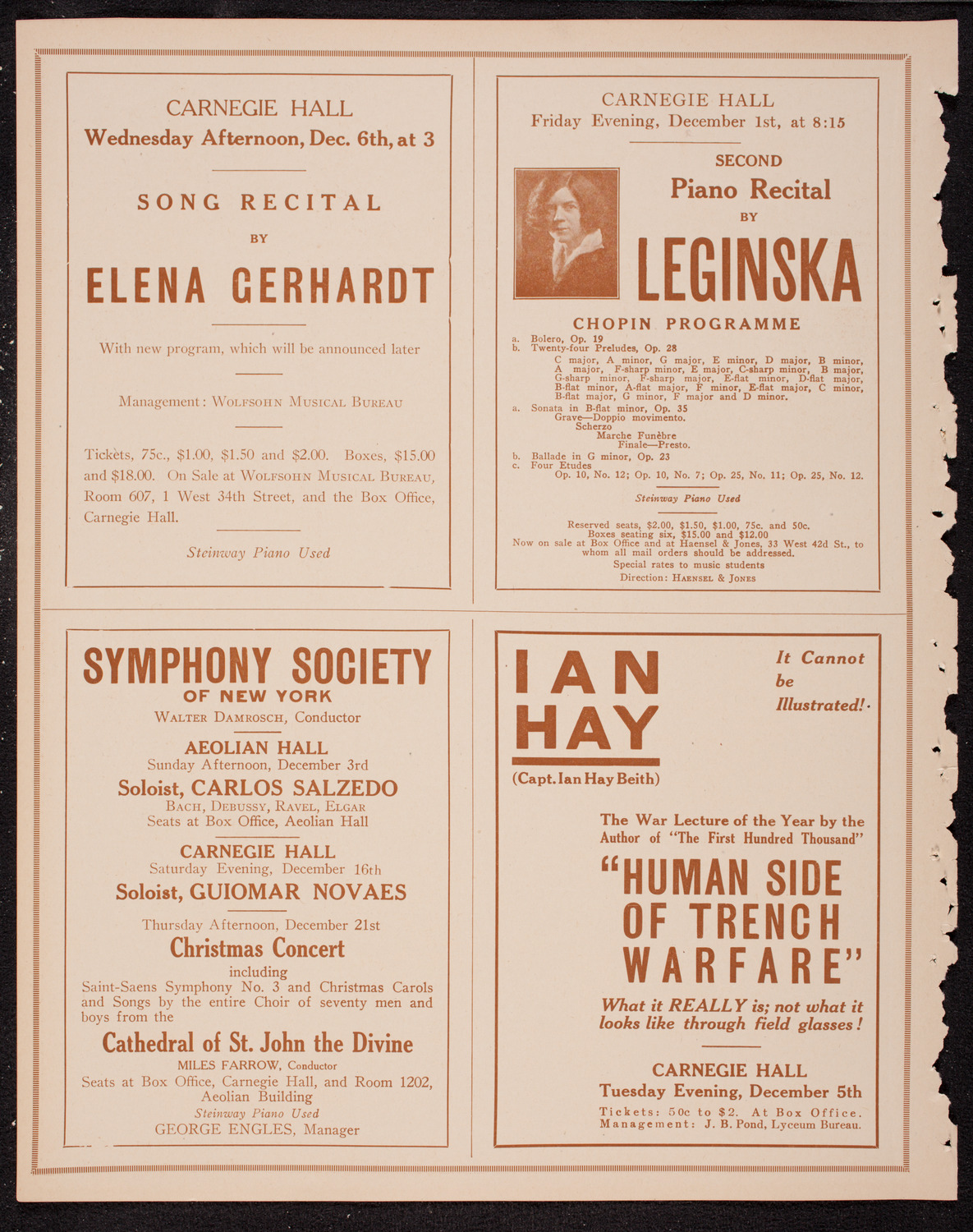 Julia Culp, Contralto, November 28, 1916, program page 8