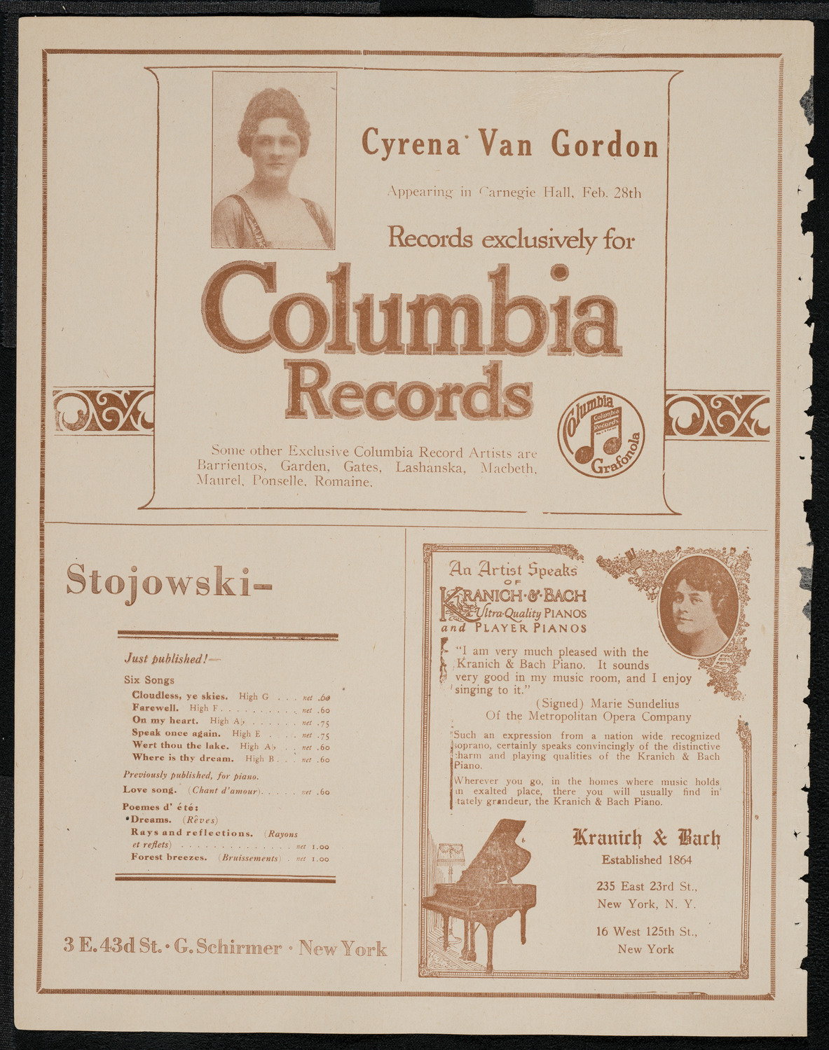 Sergei Rachmaninoff, Piano, February 26, 1921, program page 6