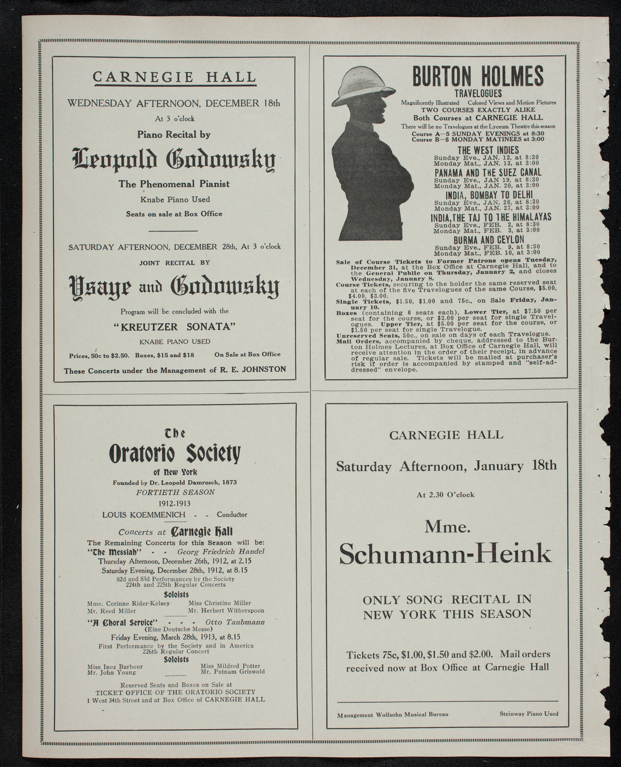 Musical Art Society of New York, December 17, 1912, program page 10