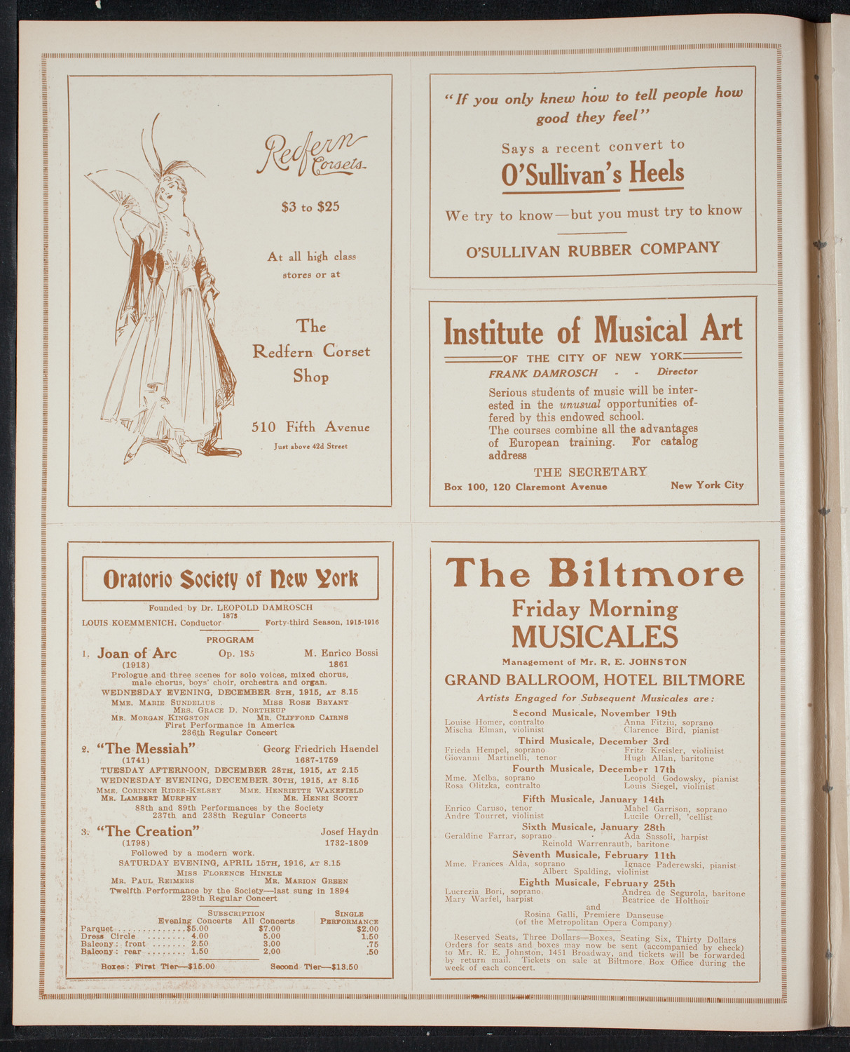 Frances Alda, Soprano, November 9, 1915, program page 2