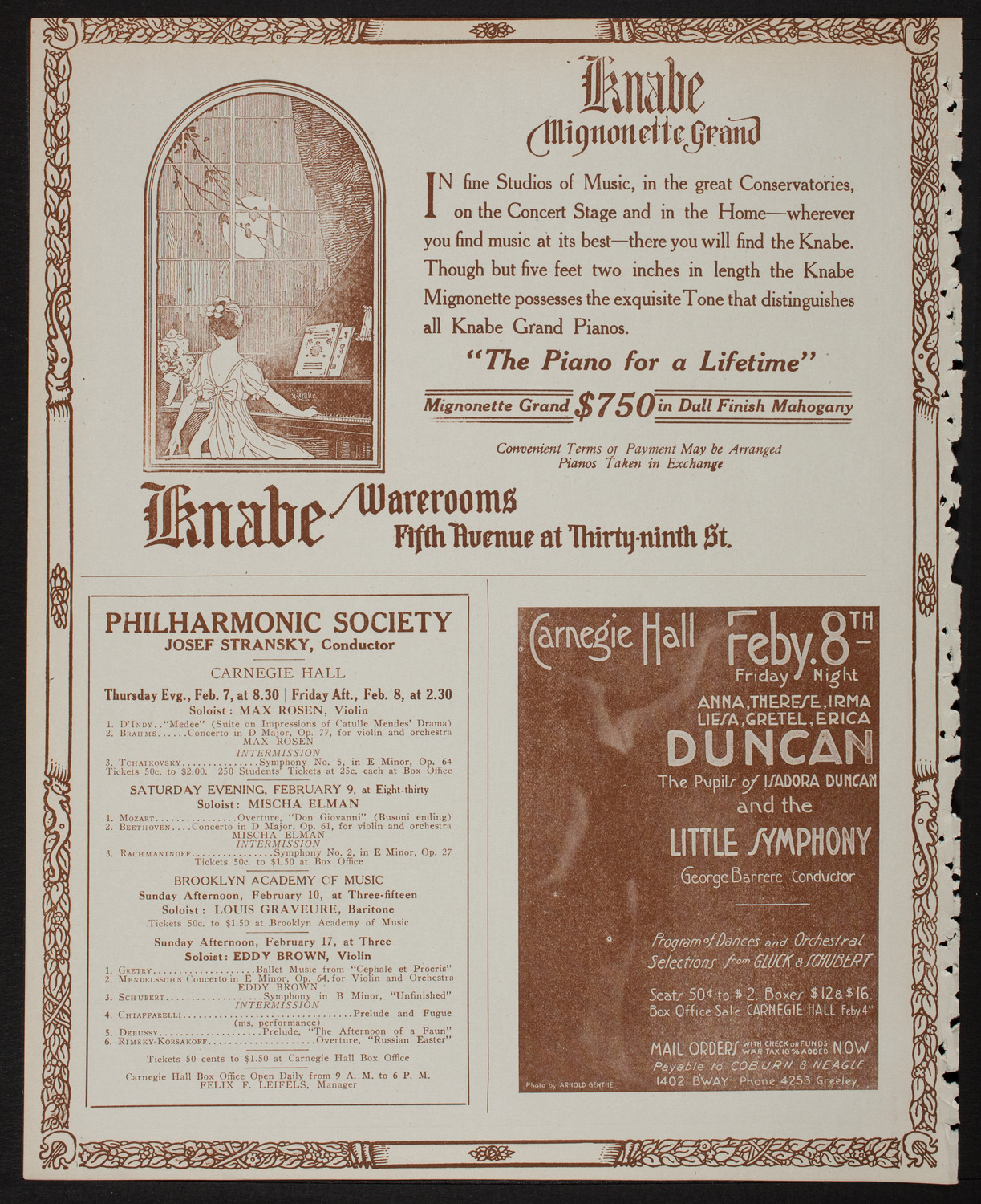 Home Symphony Concert: New York Philharmonic, February 6, 1918, program page 12