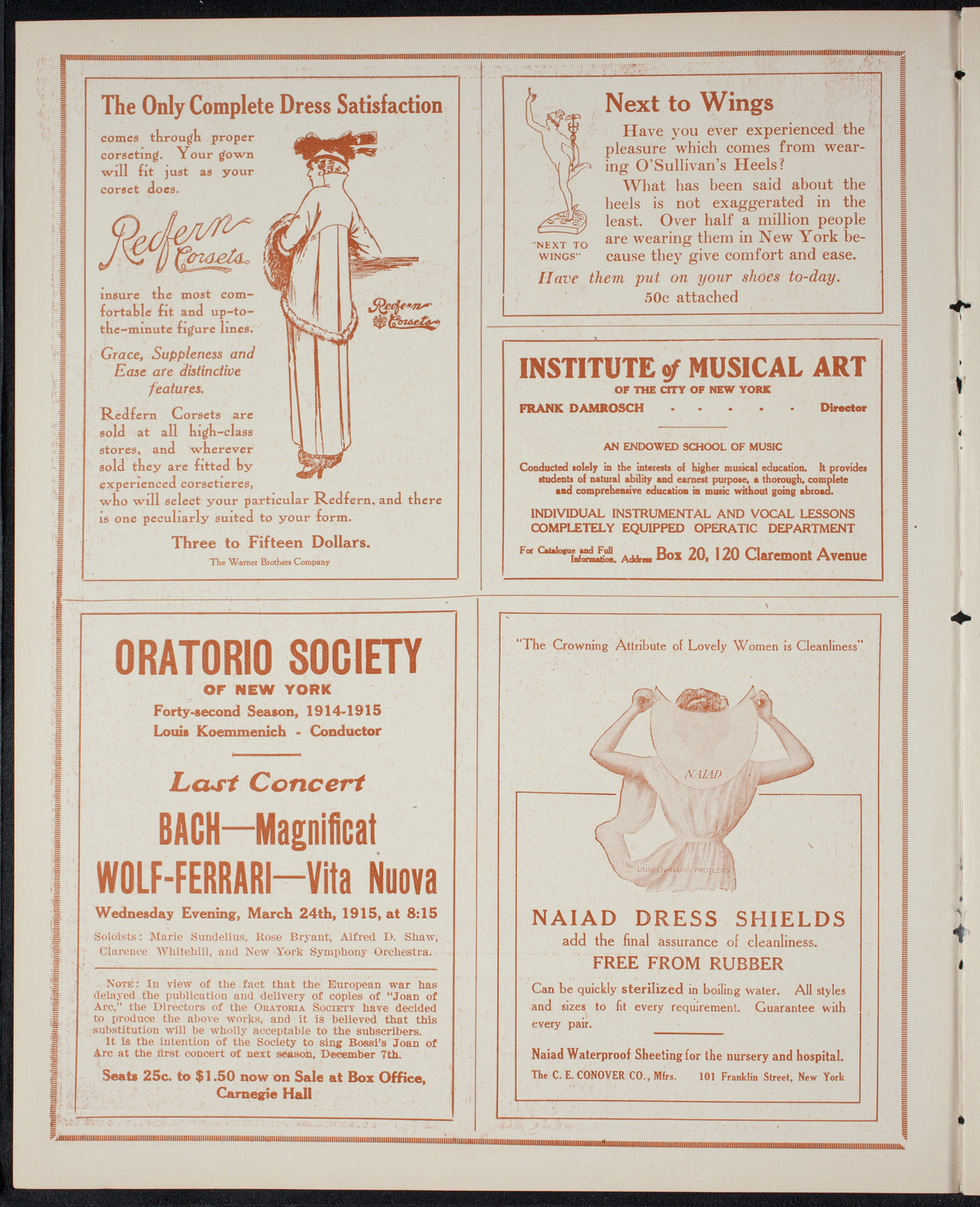 Musical Art Society of New York, March 11, 1915, program page 2