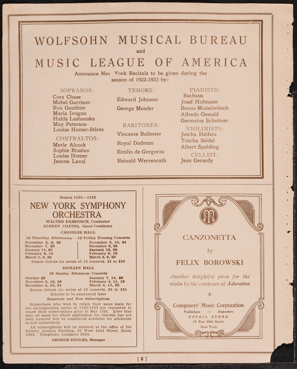 Victor Talking Machine Company, June 5, 1922, program page 8