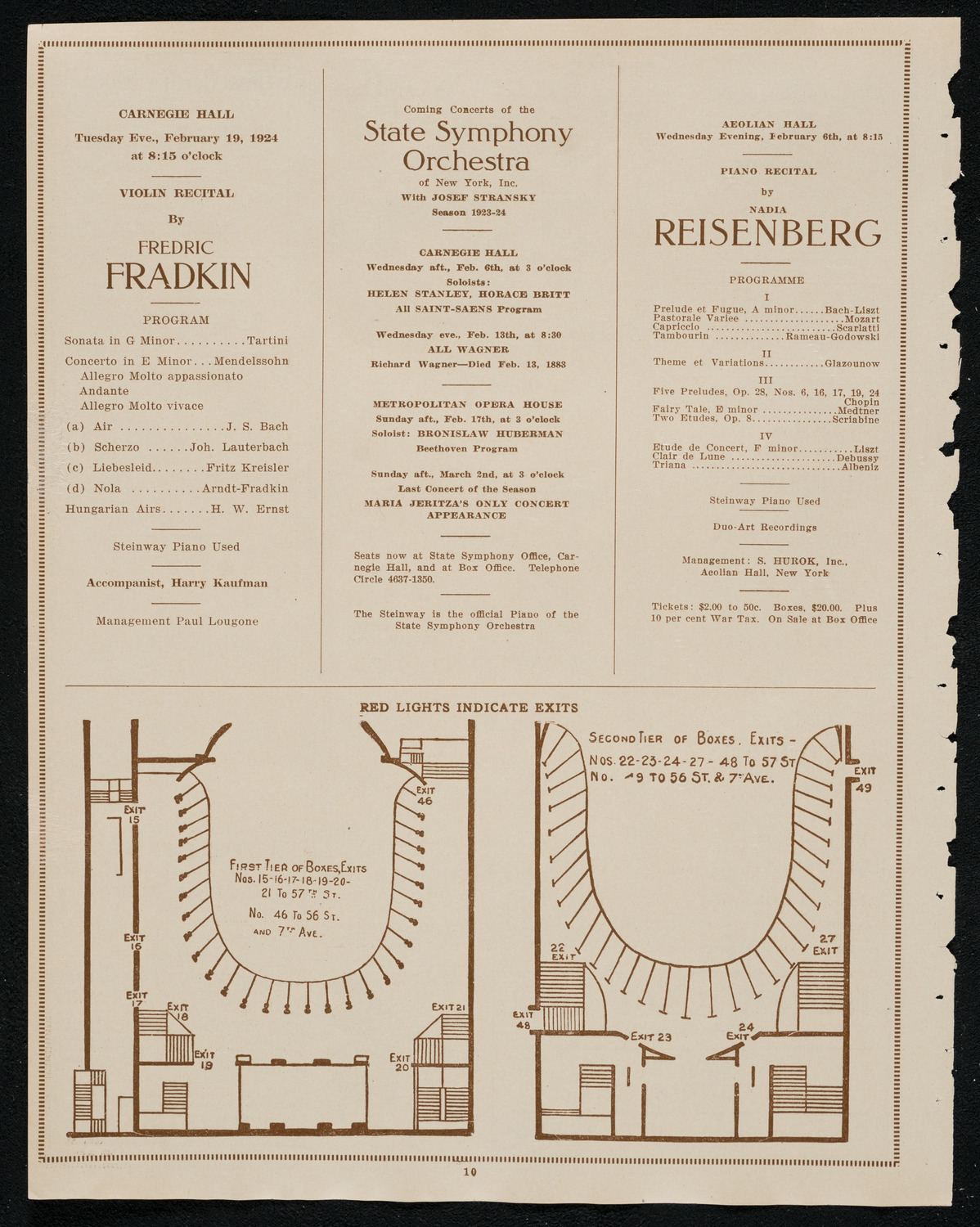 Philadelphia Orchestra, February 5, 1924, program page 10