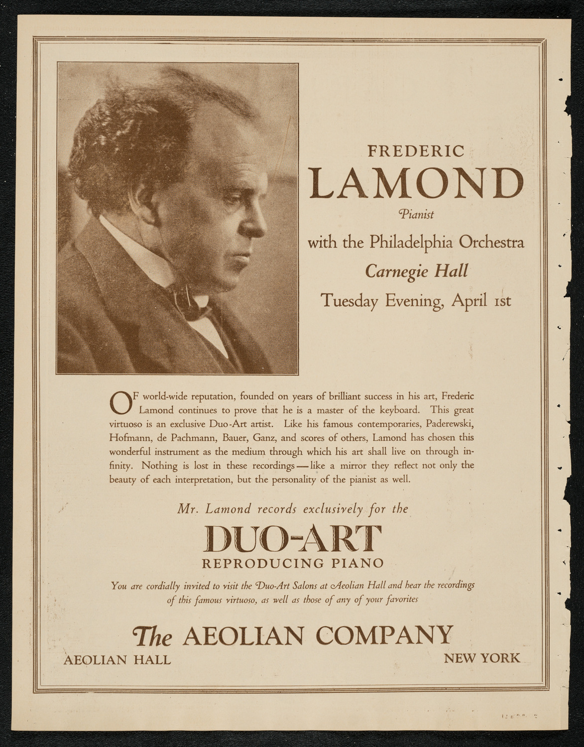 Sigrid Onégin, Contralto, March 30, 1924, program page 2