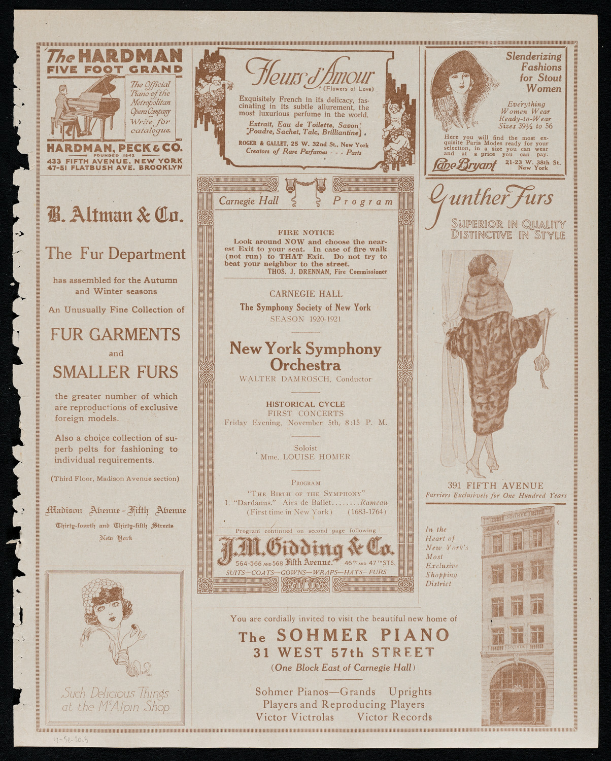 New York Symphony Orchestra, November 5, 1920, program page 5