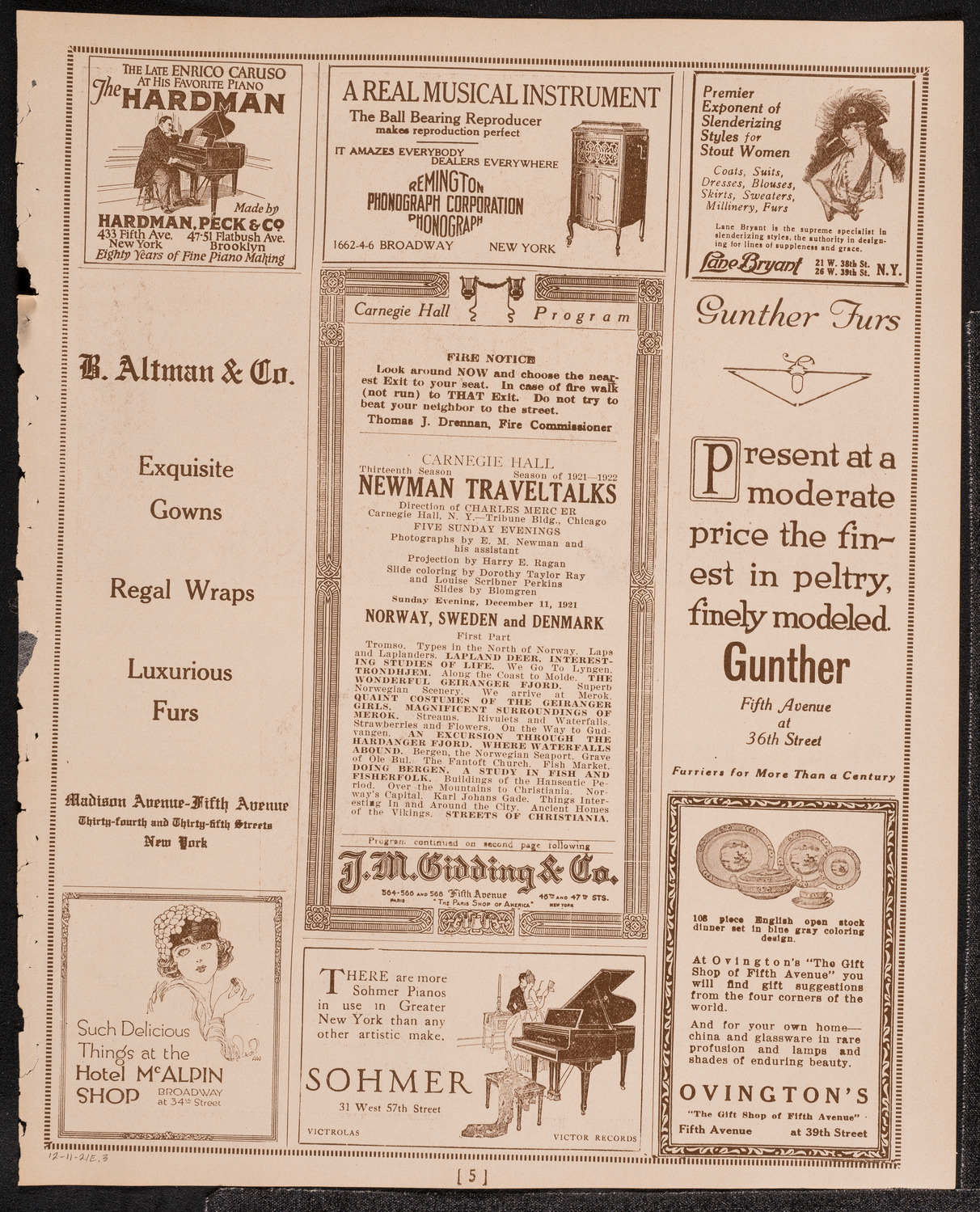 Newman Traveltalks: Norway, Sweden and Denmark, December 11, 1921, program page 5
