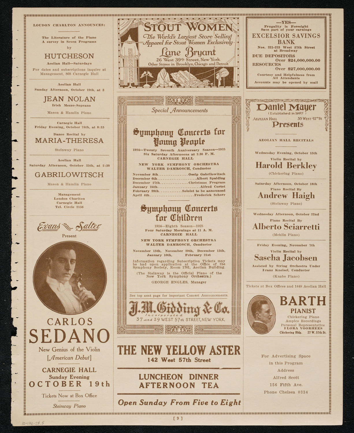 Sebastian Droste and Countess Mlodecki, October 14, 1924, program page 9