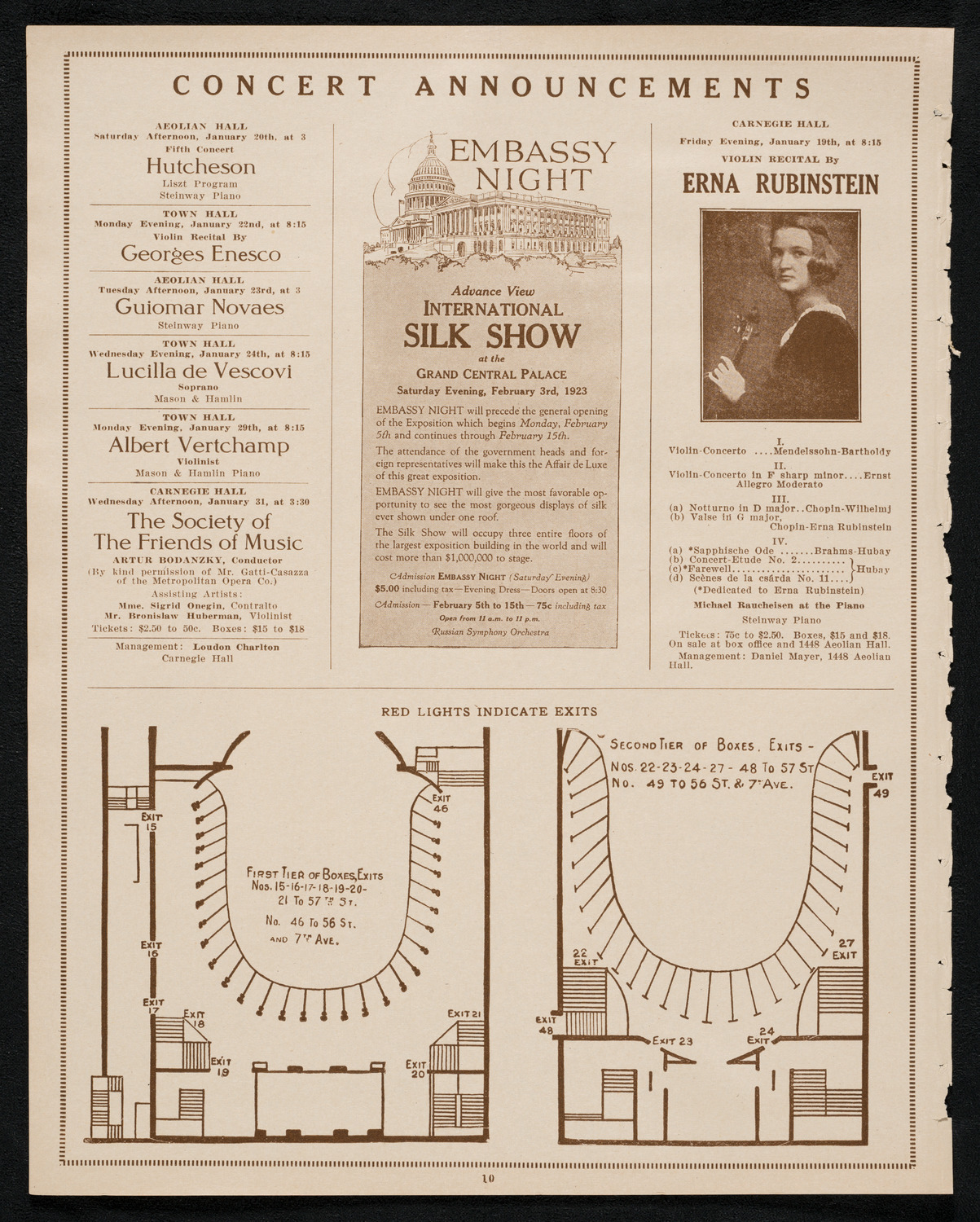 Margaret Matzenauer, Mezzo-Soprano, January 17, 1923, program page 10
