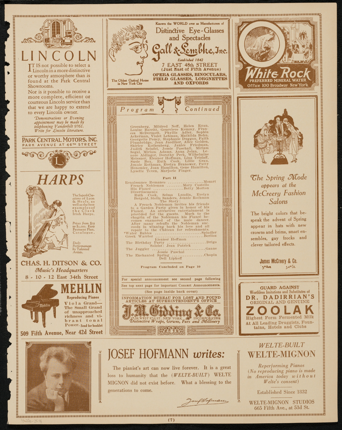 Christine Dobbins' Dancers, April 22, 1925, program page 7