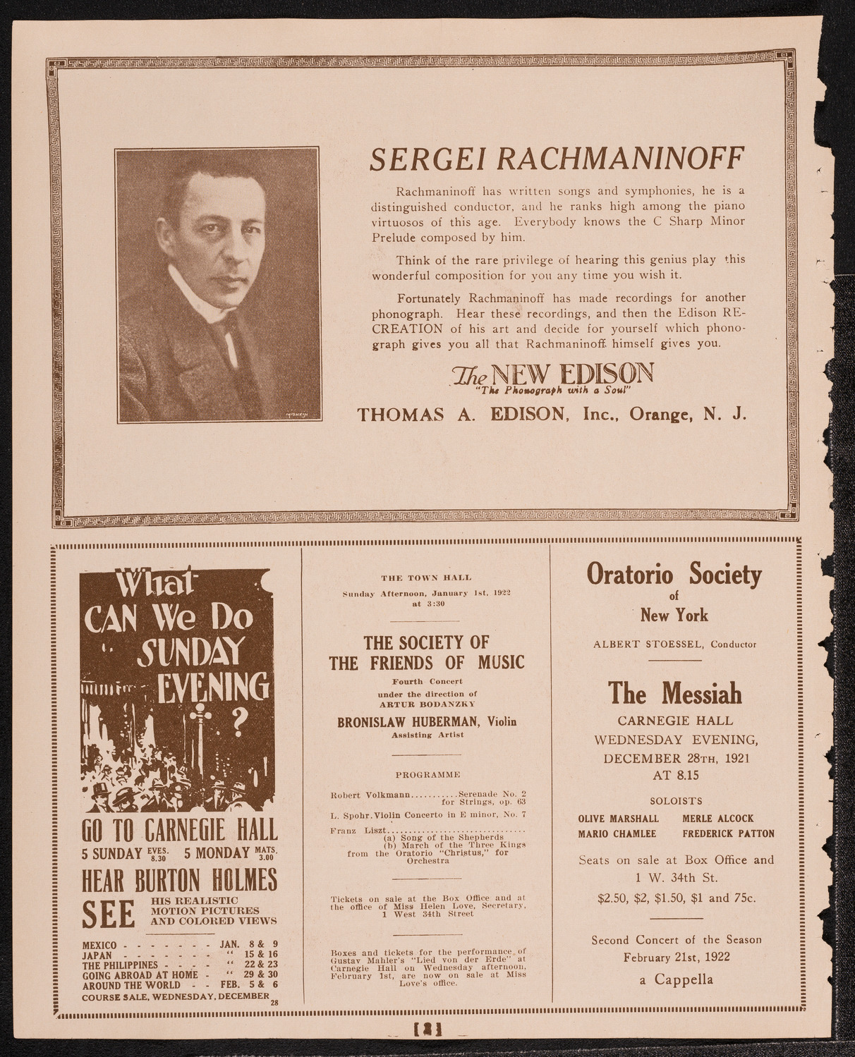 Joseph Shlisky, Josef Winogradoff, Maximilian Rose, and the Synagogual Choral Alliance, December 24, 1921, program page 2