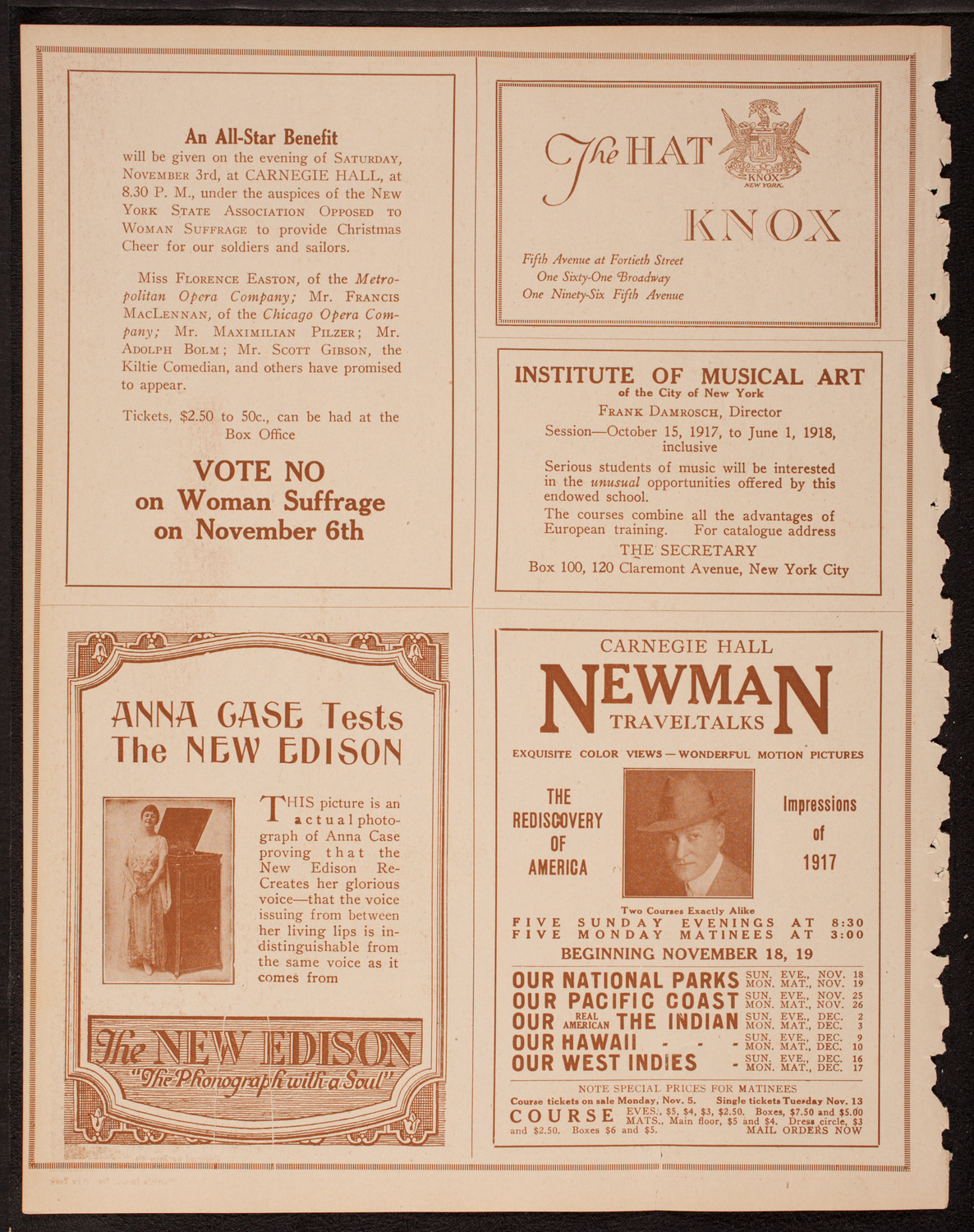Alice Gentle, Mezzo-Soprano, November 1, 1917, program page 2