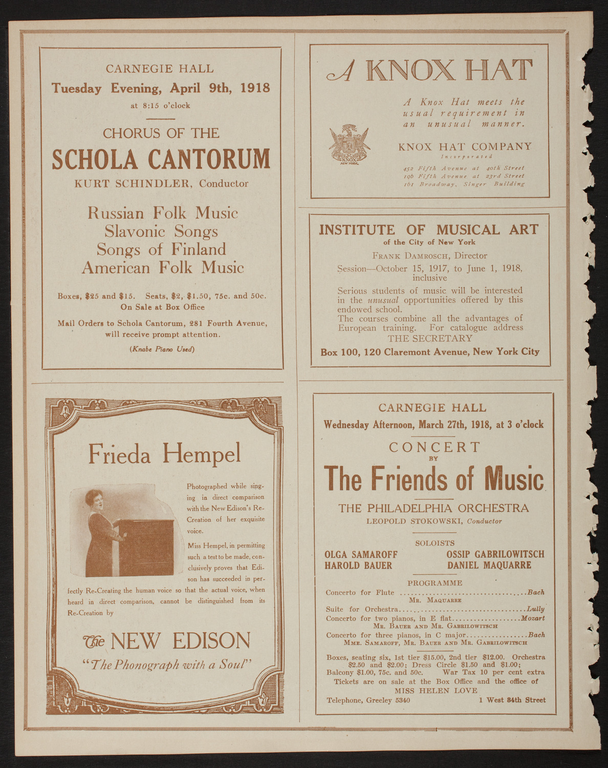 New York Philharmonic, March 21, 1918, program page 2