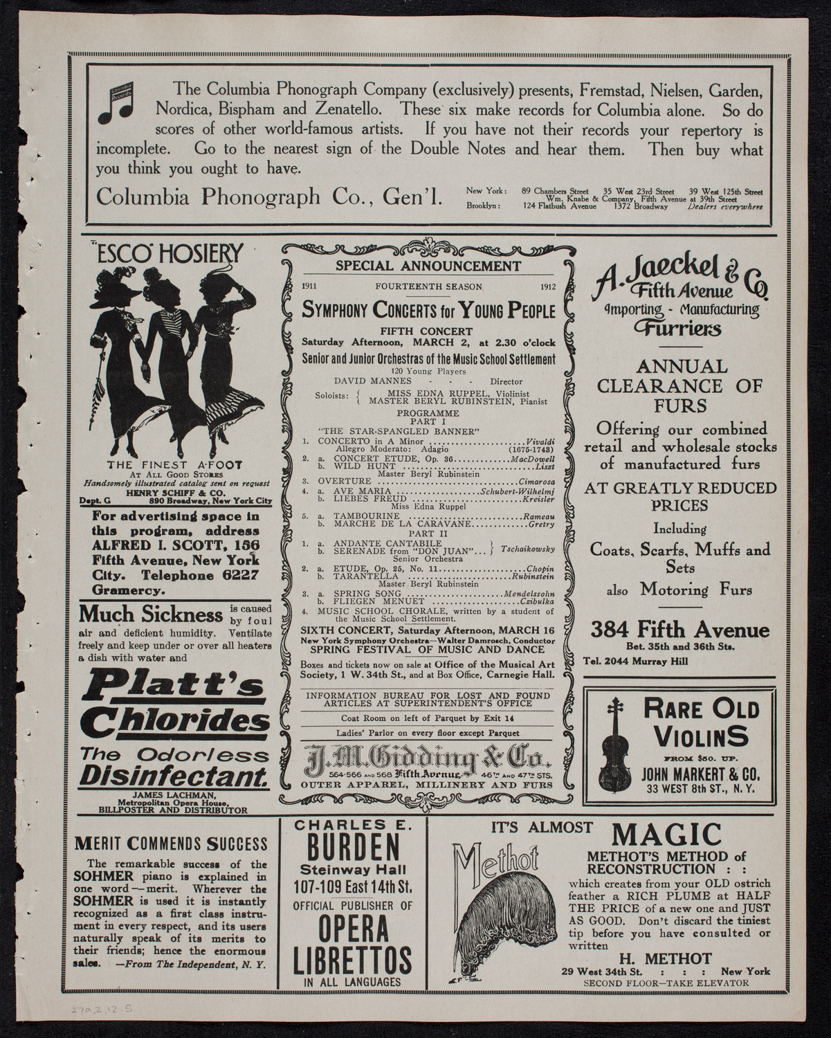 Yvonne de Tréville, Soprano, February 27, 1912, program page 9