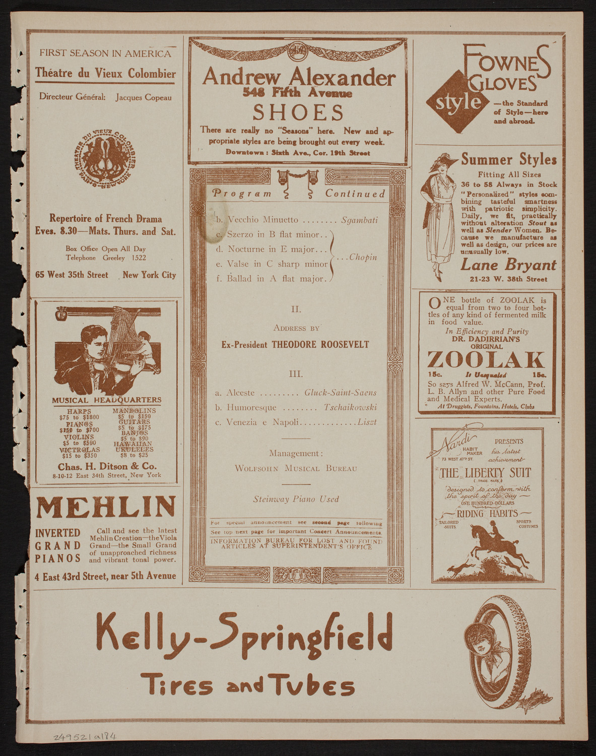 Josef Hofmann, Piano, May 21, 1918, program page 7