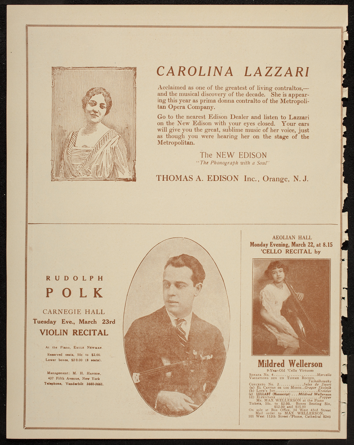 New York Symphony Orchestra, March 20, 1920, program page 2