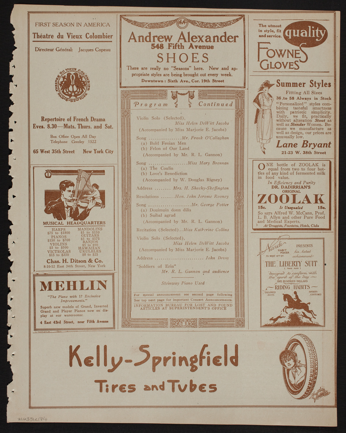 Irish Republic Second Anniversary Celebration, March 31, 1918, program page 7