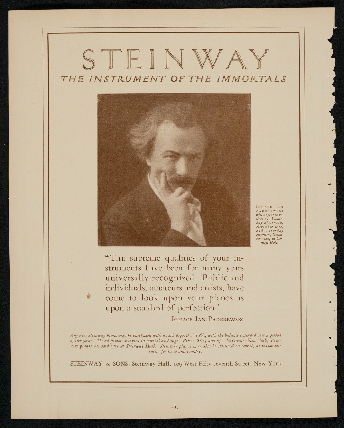 New York Philharmonic, November 19, 1925, program page 4