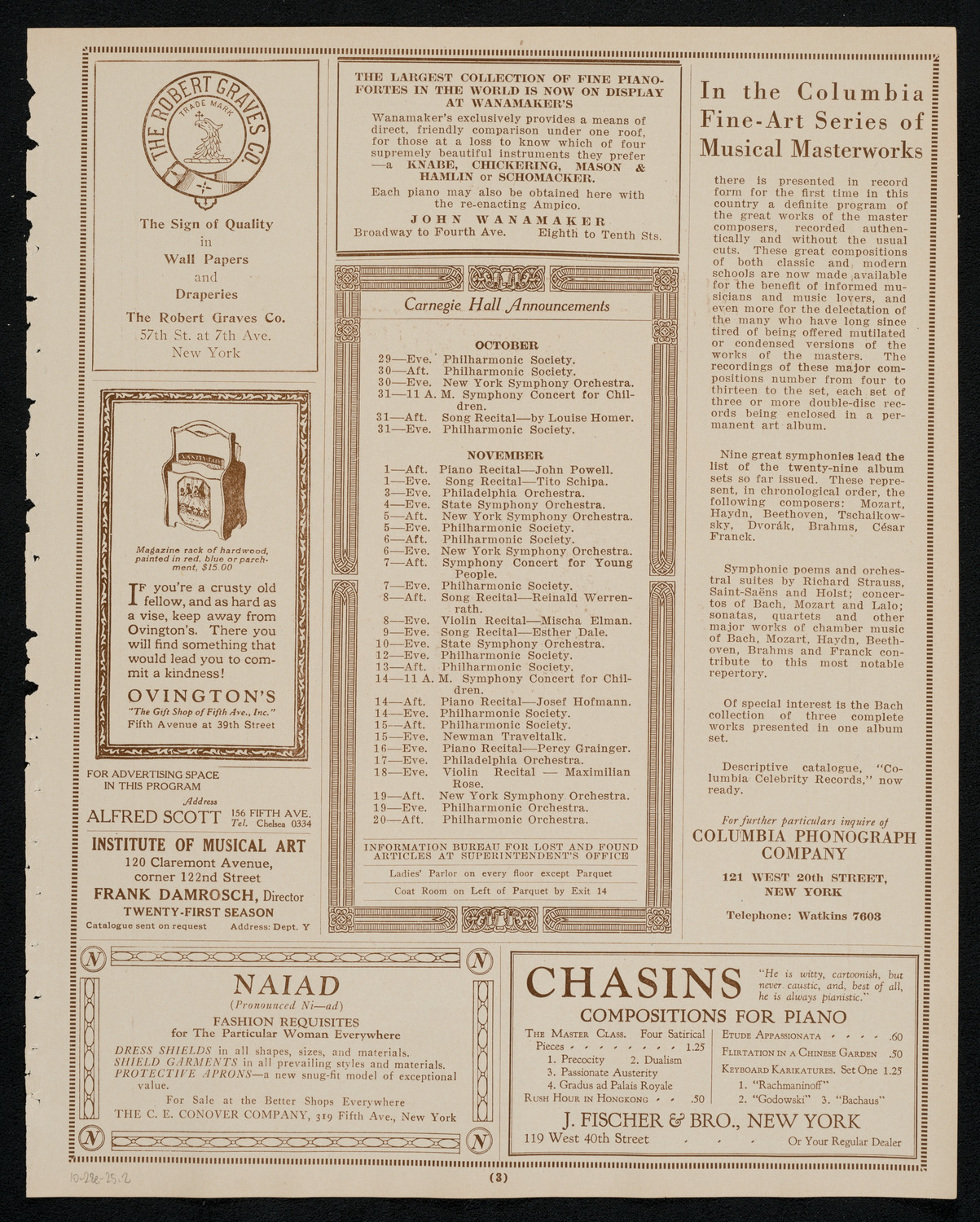 Zlatko Balokovic, Violin, October 28, 1925, program page 3