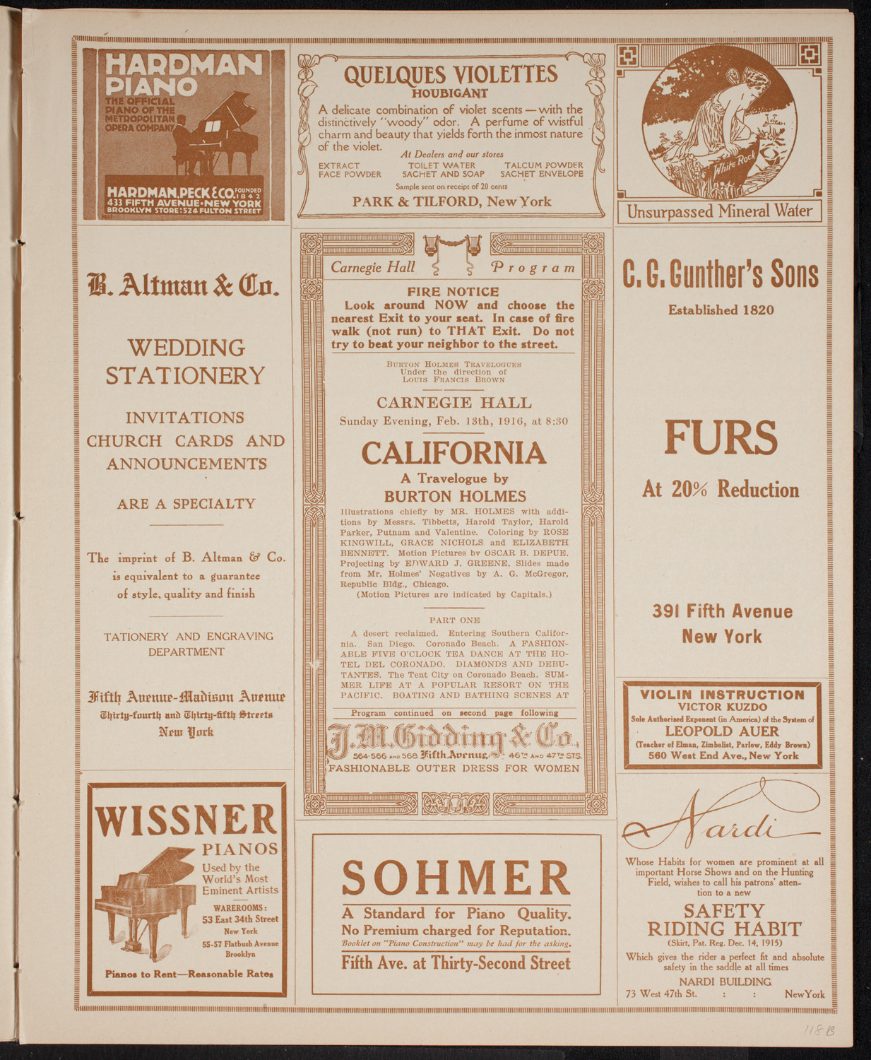 Burton Holmes Travelogue: California, February 13, 1916, program page 5