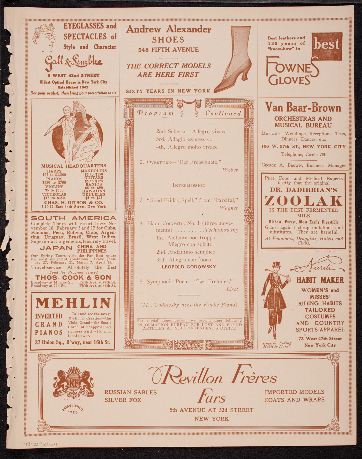 Home Symphony Concert: New York Philharmonic, December 13, 1916, program page 7