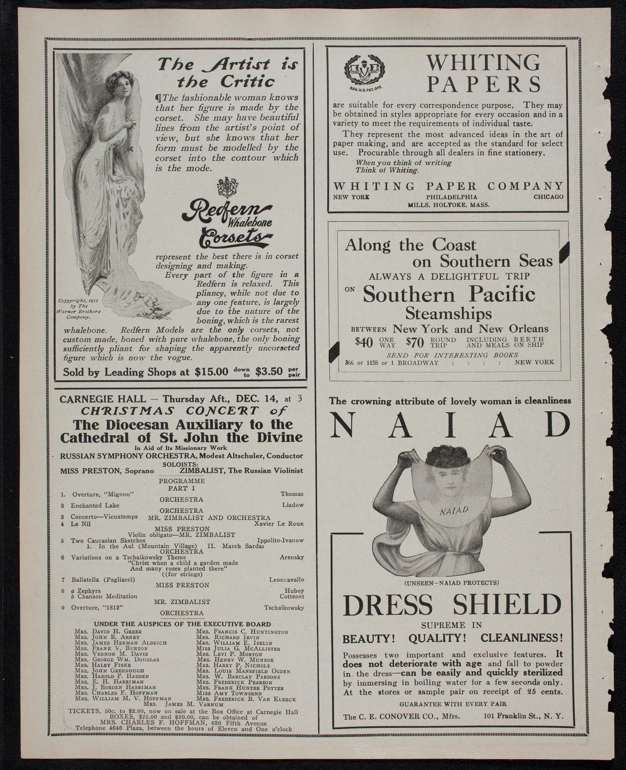 Boston Symphony Orchestra, December 9, 1911, program page 2