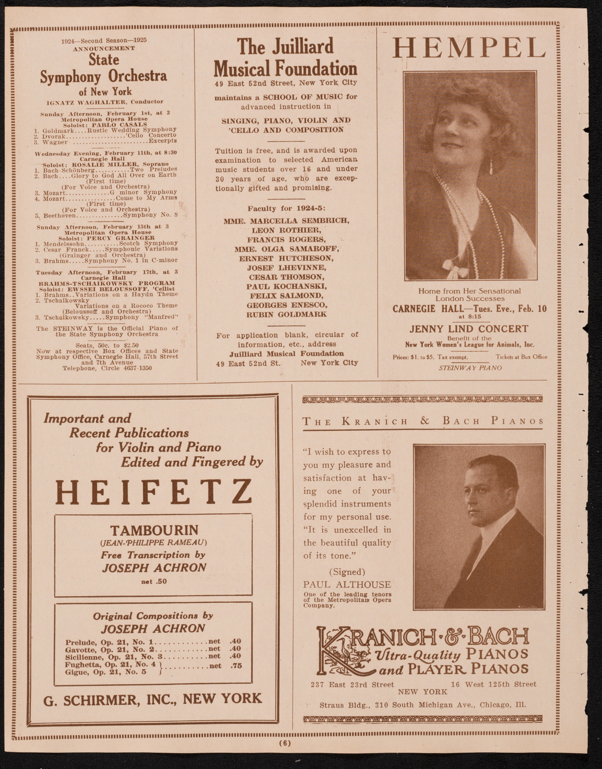 Vlado Kolitsch, Violin, January 27, 1925, program page 6