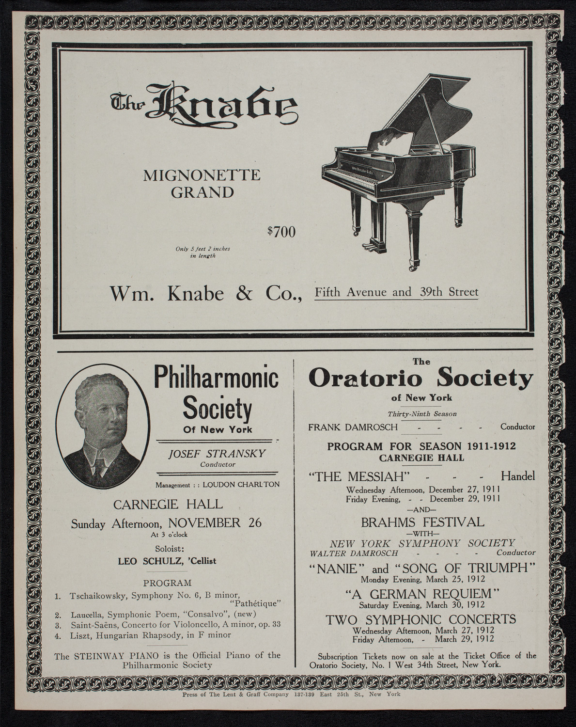 Benefit: Children of the Masonic Home, November 25, 1911, program page 12