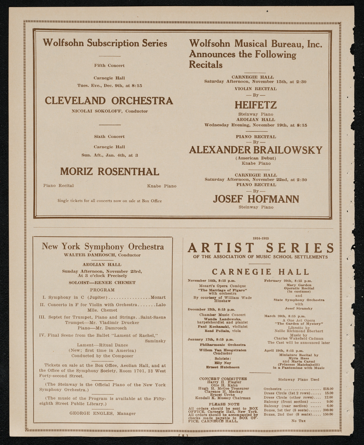 New York Philharmonic Students' Concert, November 12, 1924, program page 8