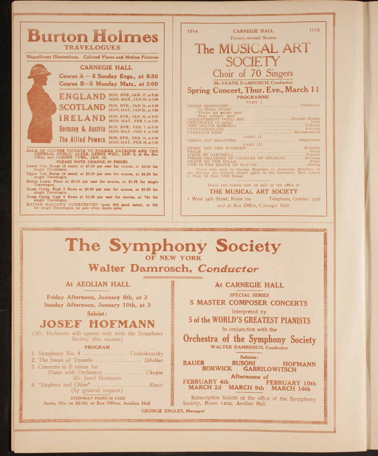 Julia Culp, Contralto, January 5, 1915, program page 8