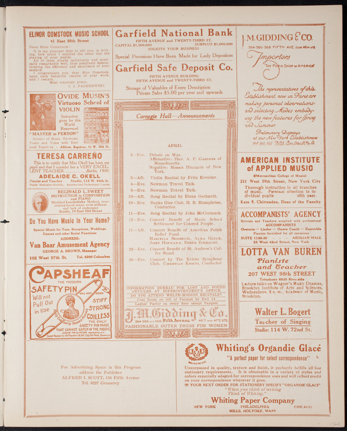 Bismarck Centennial Celebration, March 31, 1915, program page 3