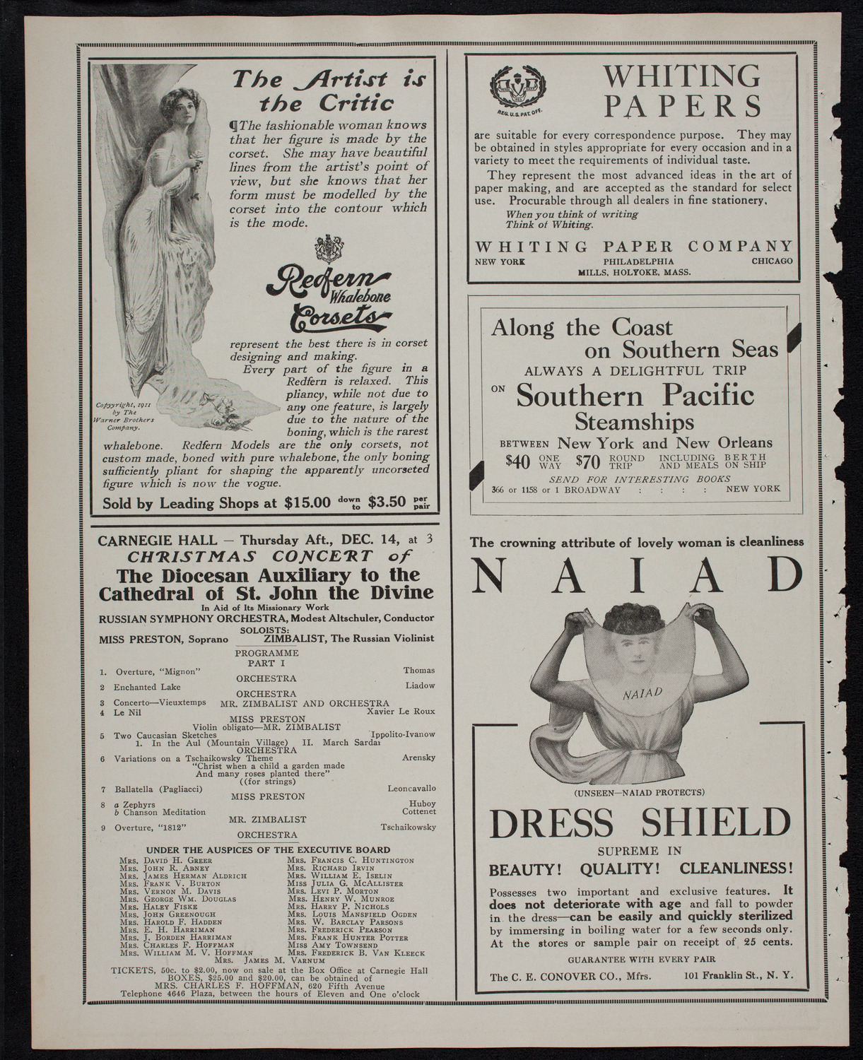 Boston Symphony Orchestra, December 7, 1911, program page 2