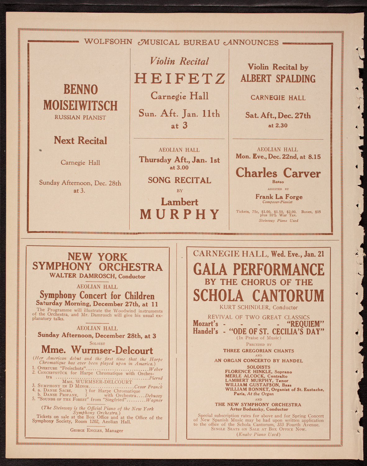 Musical Art Society of New York, December 16, 1919, program page 8