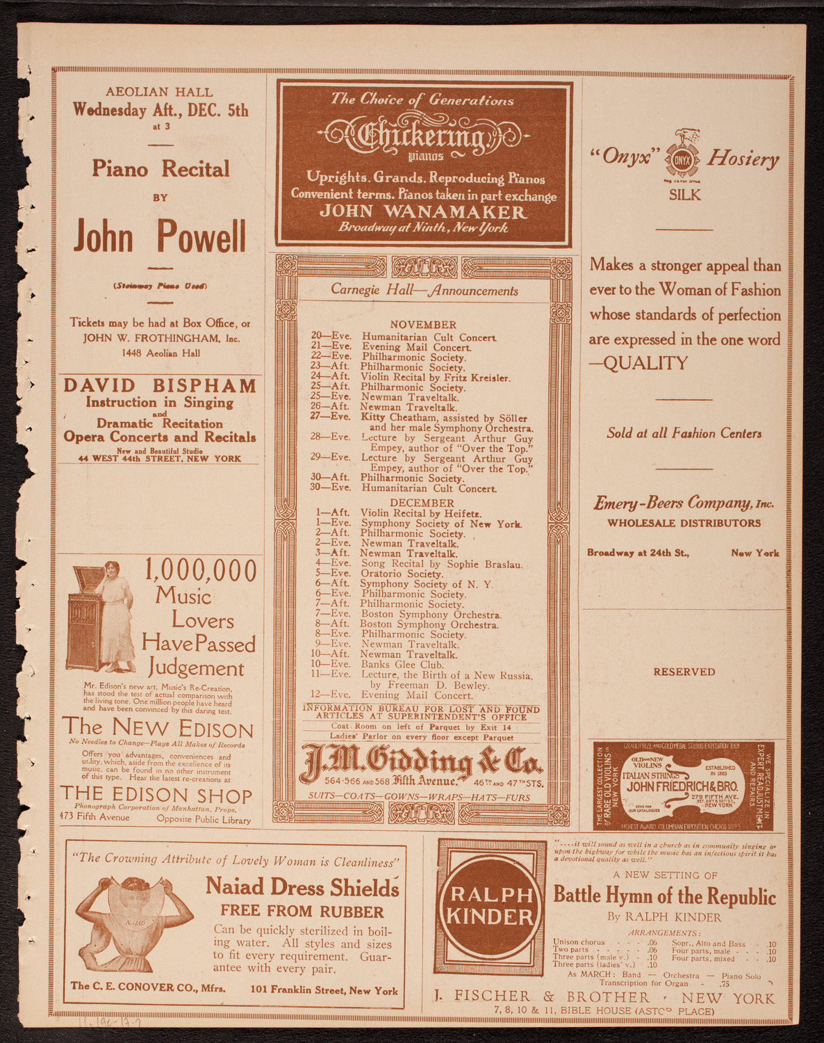 Lecture by Ian Hay, November 19, 1917, program page 3