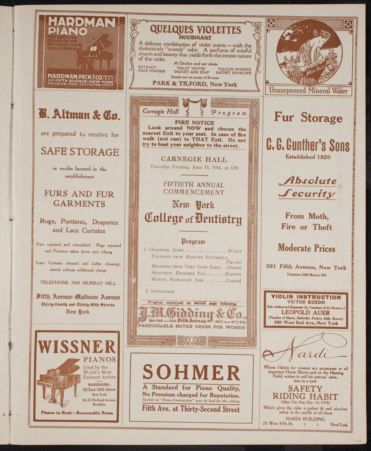 Graduation: New York College of Dentistry, June 15, 1916, program page 5