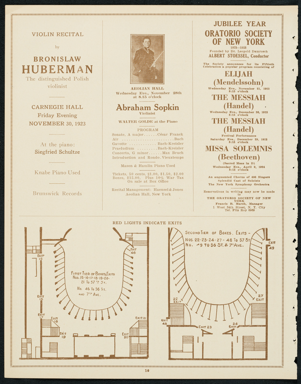 Sigrid Onégin, Contralto, November 17, 1923, program page 10