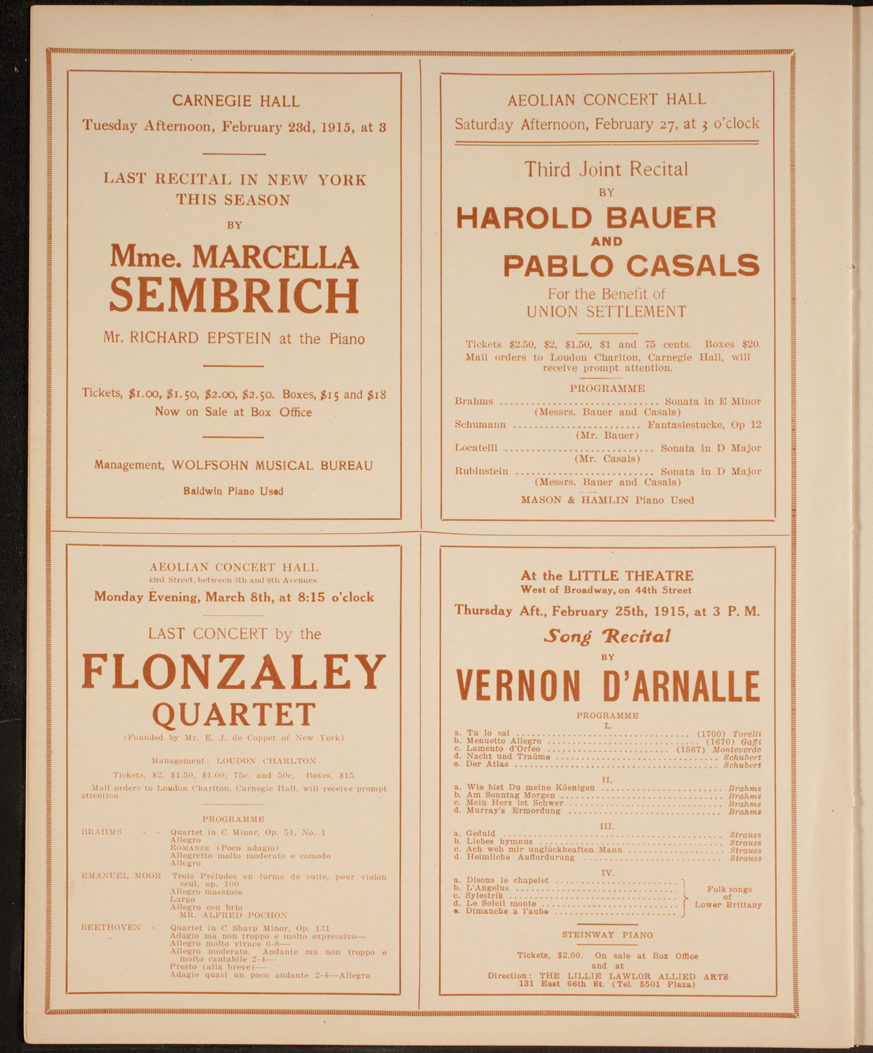 Boston Symphony Orchestra, February 18, 1915, program page 10