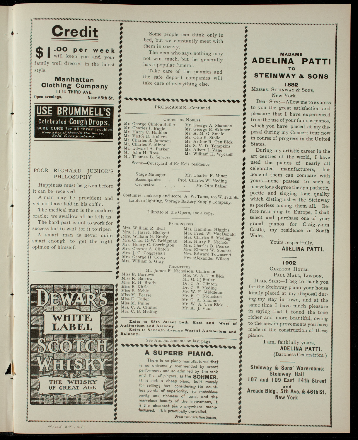 Young People's Society of Holy Trinity Church, April 26, 1904, program page 3