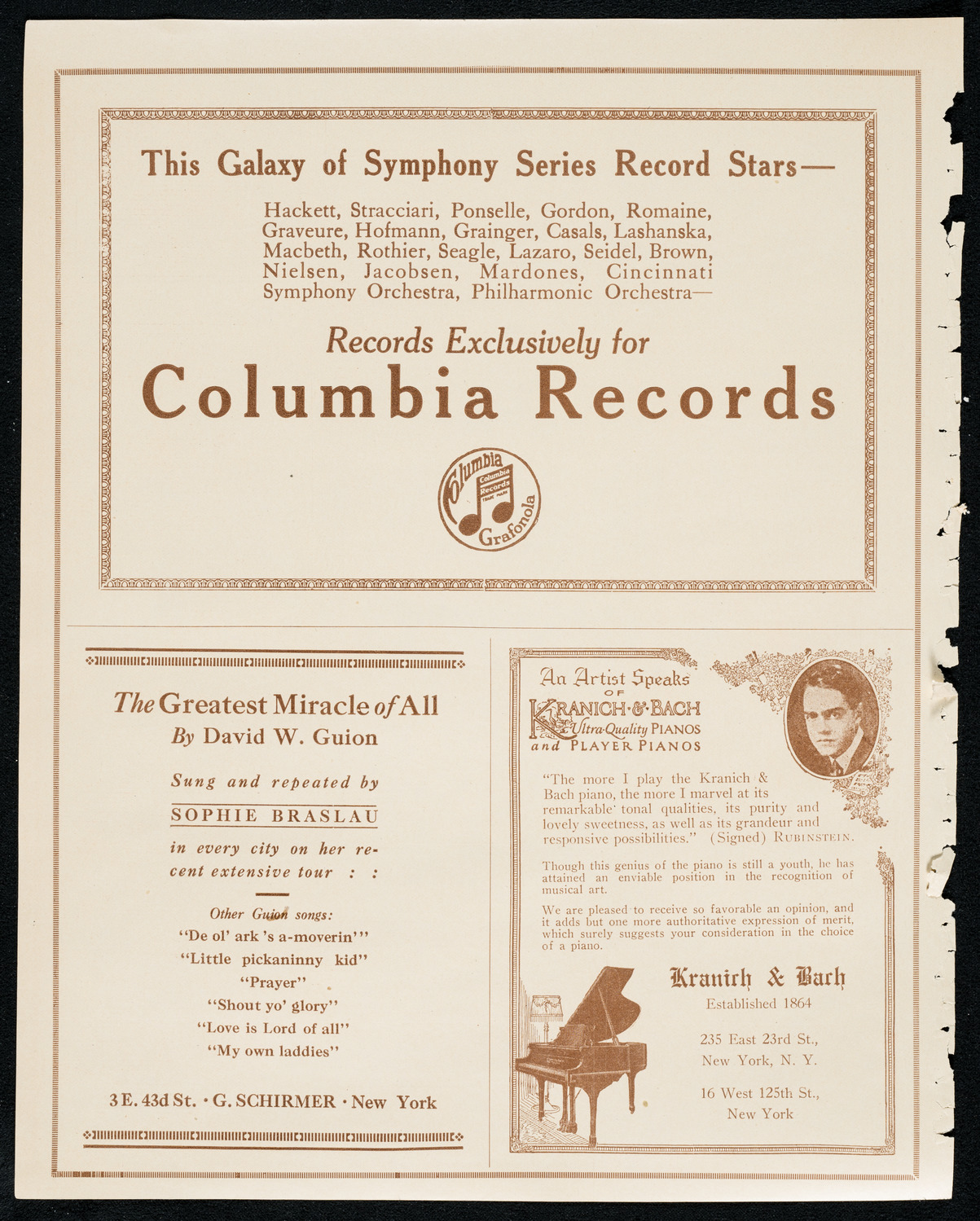 Reinald Werrenrath, Baritone, November 14, 1920, program page 6