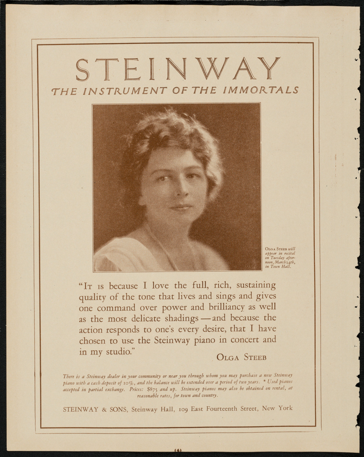 Burton Holmes Travelogue: Czechoslovakia, March 16, 1925, program page 4