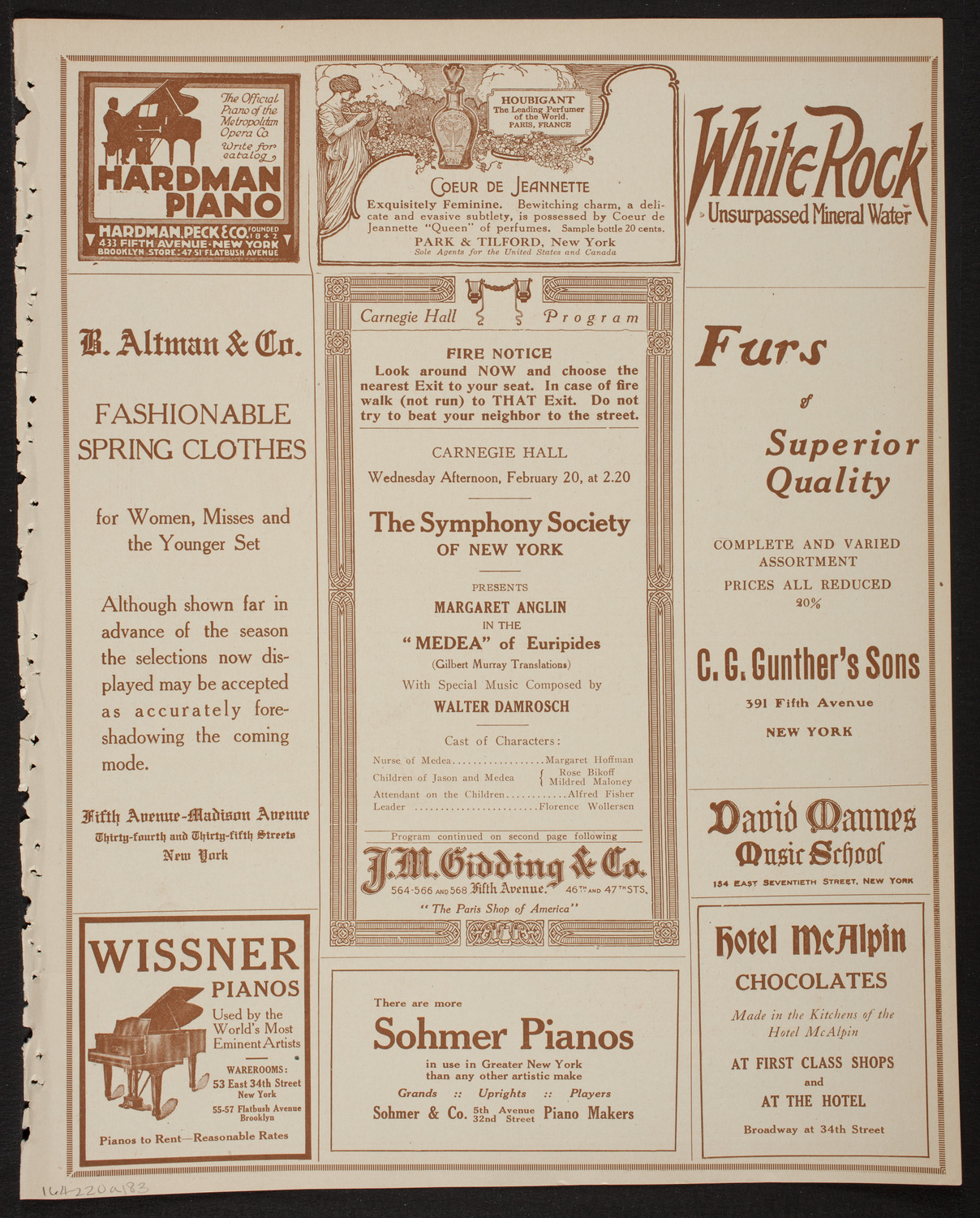 New York Symphony Orchestra, February 20, 1918, program page 5