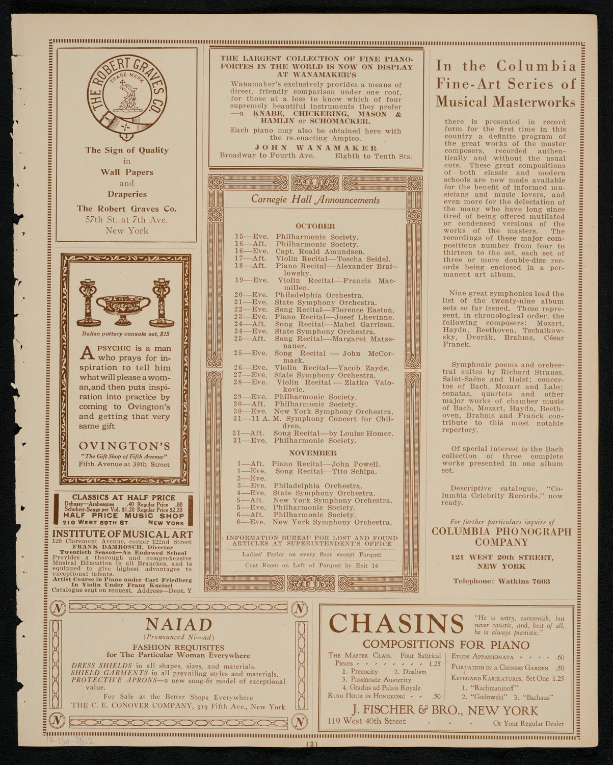 Lecture by Captain Roald Amundsen, October 15, 1925, program page 3