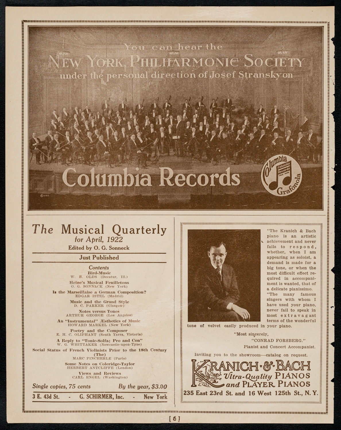 Sir Arthur Conan Doyle, April 21, 1922, program page 6