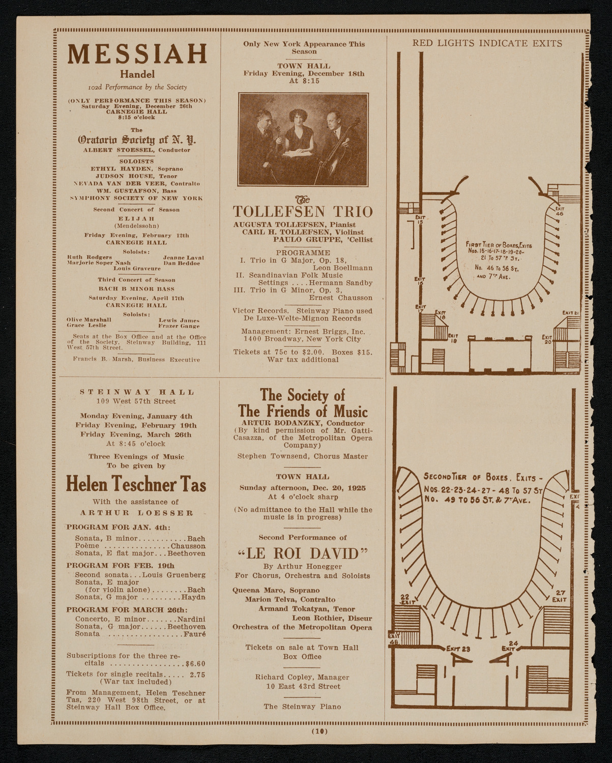 New York Philharmonic, December 17, 1925, program page 10