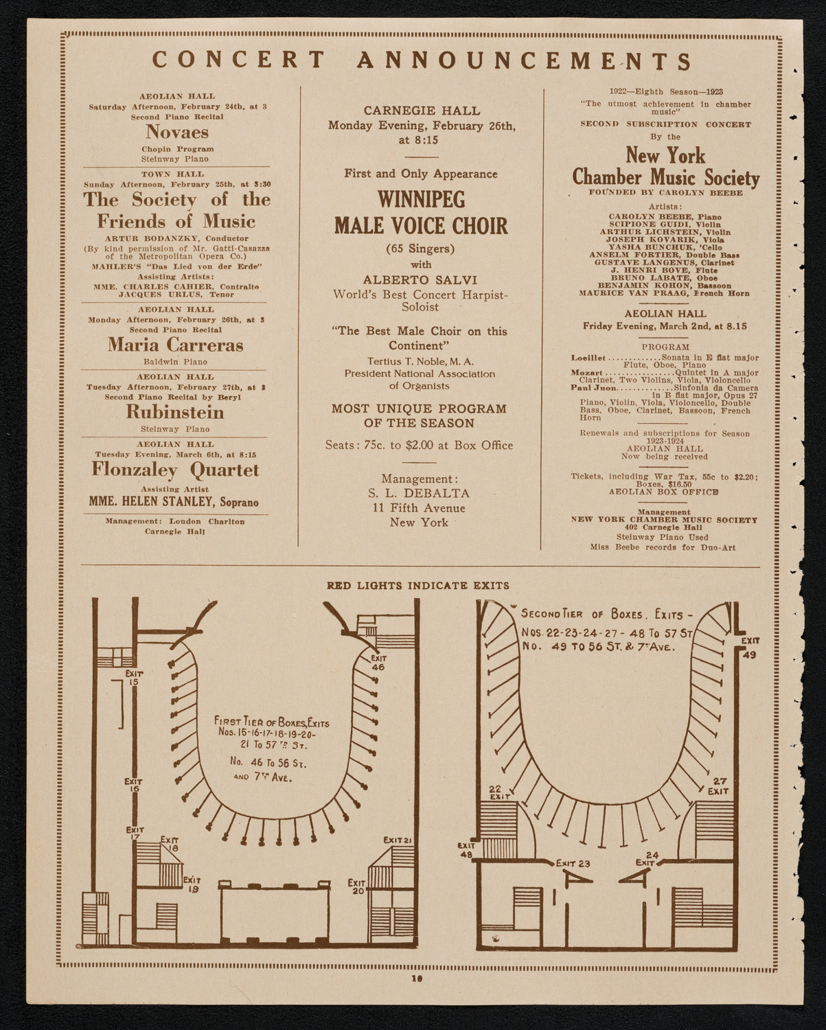 New York Philharmonic, February 23, 1923, program page 10