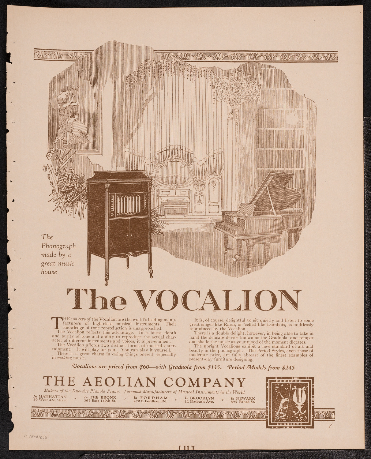 Frieda Hempel, Soprano, November 15, 1921, program page 11