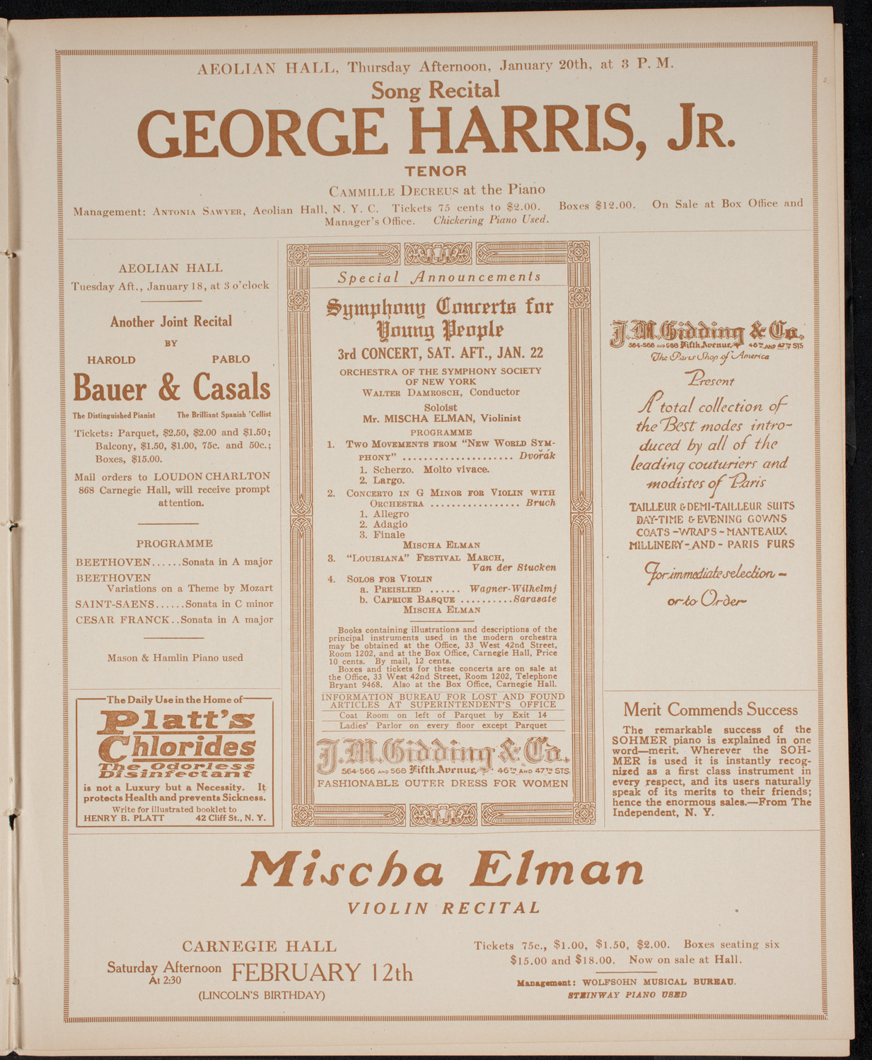 Russian Symphony Society of New York, January 15, 1916, program page 9