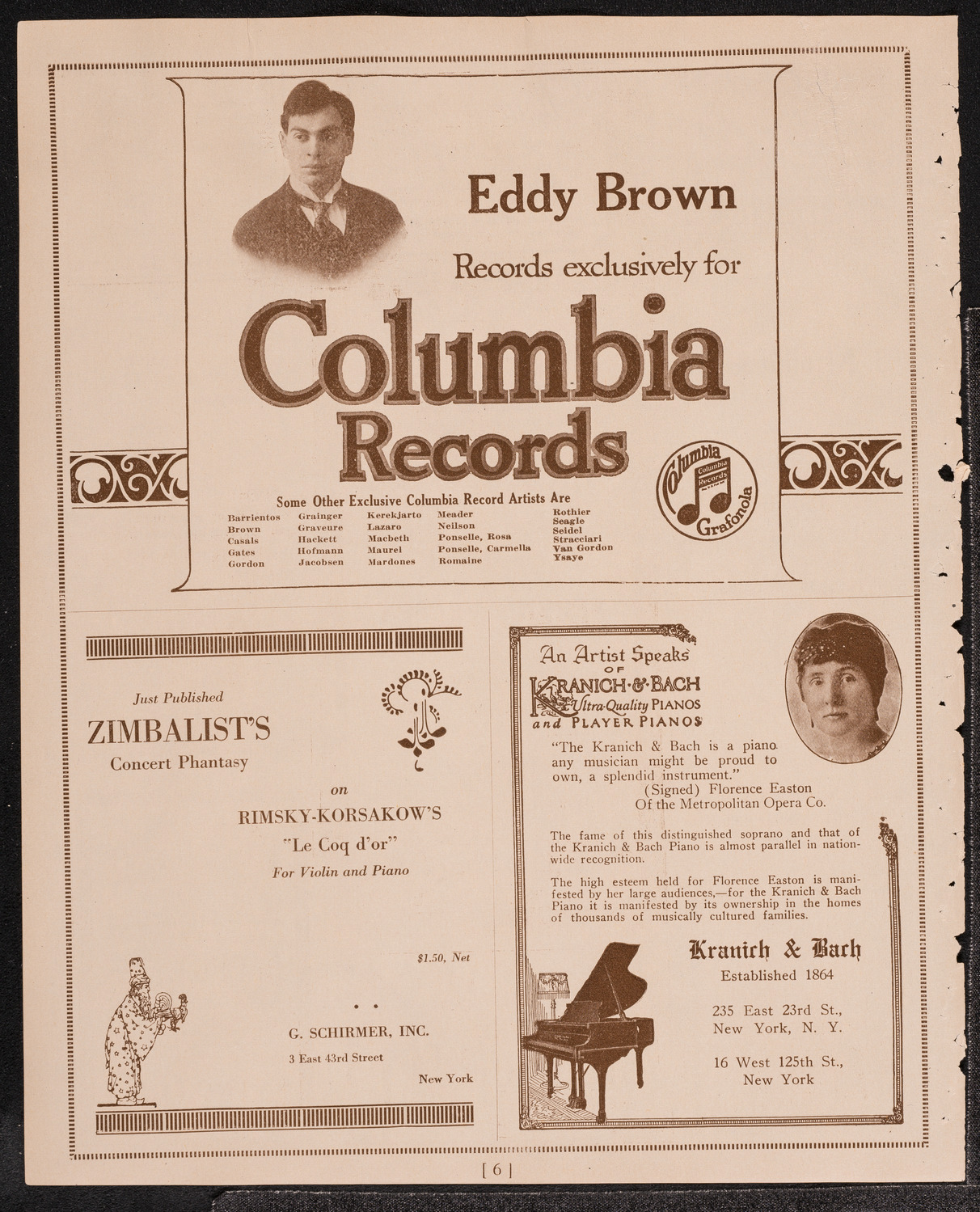 Franz von Vecsey, Violin, November 1, 1921, program page 6