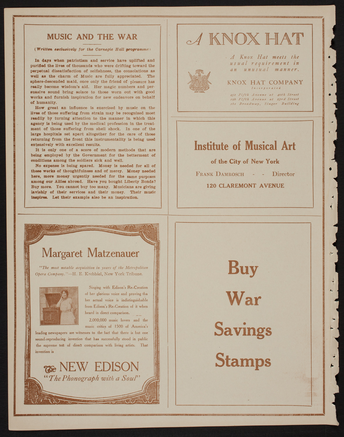 Lecture by Sergeant Ruth Farnam, May 24, 1918, program page 2